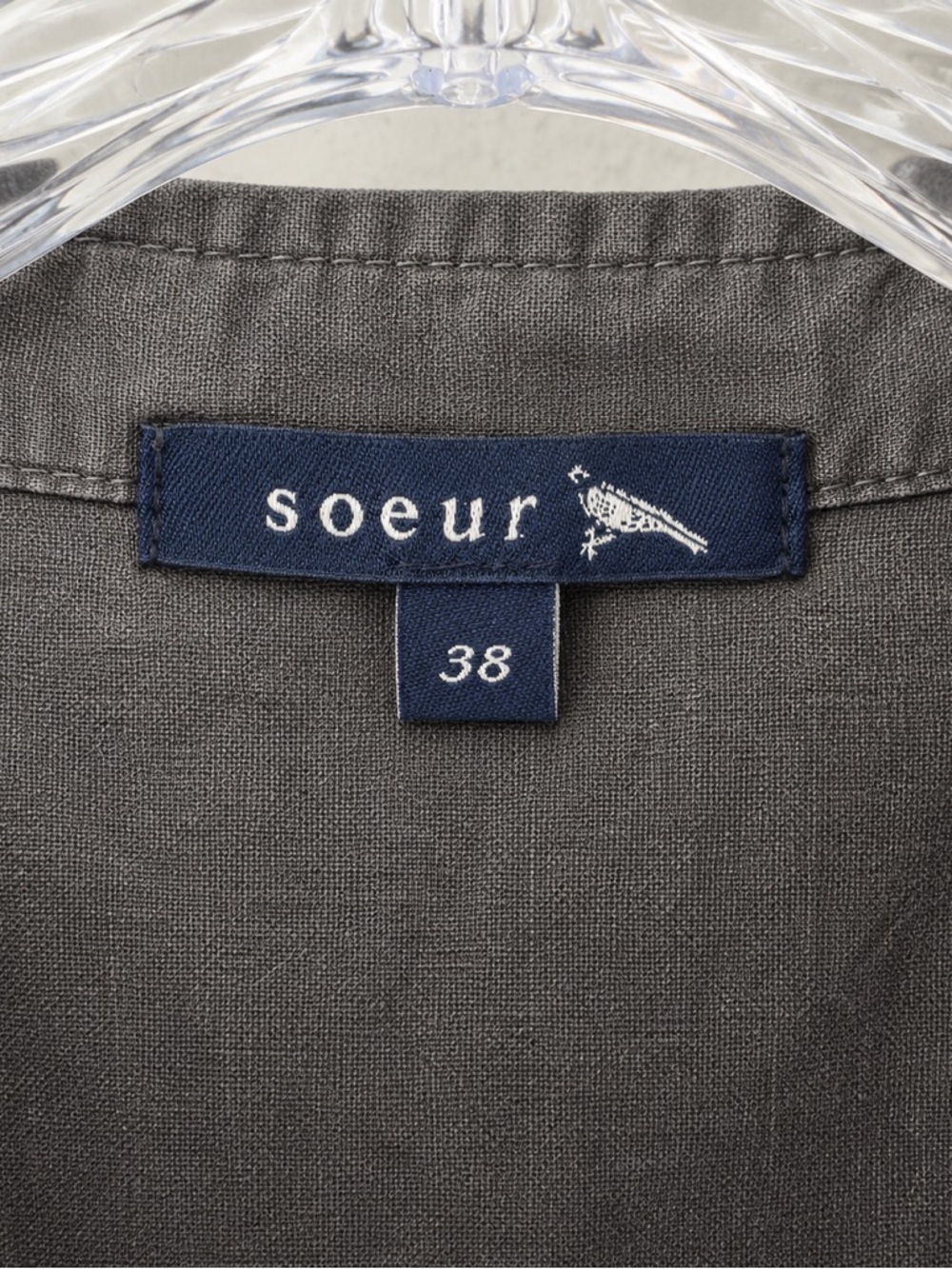 SOEUR Unique Mini Dress Charcoal Gray Utility Pocket Relaxed Cotton 38 US Size 6 - Picture 6 of 9